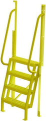 TRI-ARC - 82" 4 Step Configurable Crossover Ladder - 75° Incline, 1,000 Lb Capacity, 40" Platform Height, 30" Base Width x 20-1/2" Base Depth, Serrated - Industrial Tool & Supply