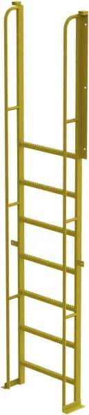 TRI-ARC - 122" 8 Step Configurable Crossover Ladder - 90° Incline, 1,000 Lb Capacity, 80" Platform Height, 30" Base Width x 15" Base Depth, Perforated Tread - Industrial Tool & Supply
