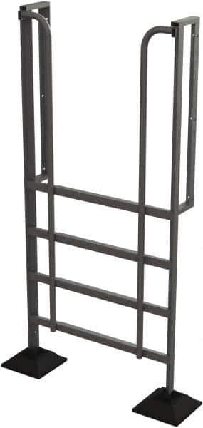 TRI-ARC - 92" 5 Step Configurable Rooftop Ladder - 90° Incline, 500 Lb Capacity, 50" Platform Height, 52-1/4" Base Width x 26" Base Depth, Perforated Tread - Industrial Tool & Supply