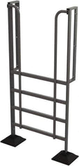 TRI-ARC - 92" 5 Step Configurable Rooftop Ladder - 90° Incline, 500 Lb Capacity, 50" Platform Height, 52-1/4" Base Width x 26" Base Depth, Perforated Tread - Industrial Tool & Supply