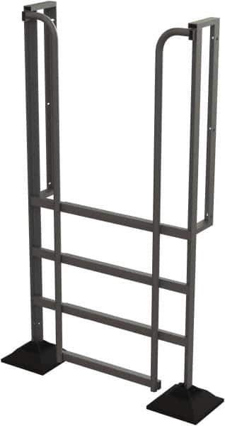 TRI-ARC - 82" 4 Step Configurable Rooftop Ladder - 90° Incline, 500 Lb Capacity, 40" Platform Height, 52-1/4" Base Width x 26" Base Depth, Perforated Tread - Industrial Tool & Supply