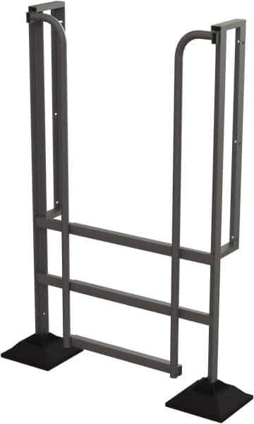 TRI-ARC - 72" 3 Step Configurable Rooftop Ladder - 90° Incline, 500 Lb Capacity, 30" Platform Height, 52-1/4" Base Width x 26" Base Depth, Perforated Tread - Industrial Tool & Supply