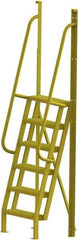 TRI-ARC - 102" 6 Step Configurable Crossover Ladder - 75° Incline, 1,000 Lb Capacity, 60" Platform Height, 30" Base Width x 25-1/2" Base Depth, Perforated Tread - Industrial Tool & Supply