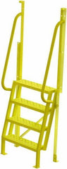 TRI-ARC - 82" 4 Step Configurable Crossover Ladder - 75° Incline, 1,000 Lb Capacity, 40" Platform Height, 30" Base Width x 20-1/2" Base Depth, Perforated Tread - Industrial Tool & Supply