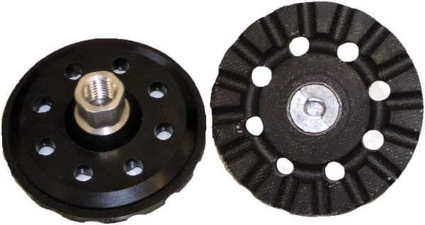 3M - 4" Diam Disc Backing Pad - 5/8" Shank Diam, Hard Density, 15,000 RPM, Roloc TR Compatible - Industrial Tool & Supply