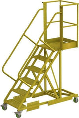 TRI-ARC - 102" 6 Step Configurable Cantilever Ladder - Supported, 300 Lb Capacity, 60" Platform Height, 30" Base Width x 72" Base Depth, Serrated - Industrial Tool & Supply