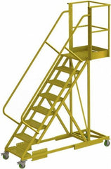 TRI-ARC - 122" 8 Step Configurable Cantilever Ladder - Supported, 300 Lb Capacity, 80" Platform Height, 30" Base Width x 89" Base Depth, Serrated - Industrial Tool & Supply