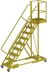 TRI-ARC - 132" 9 Step Configurable Cantilever Ladder - Supported, 300 Lb Capacity, 90" Platform Height, 30" Base Width x 97" Base Depth, Serrated - Industrial Tool & Supply