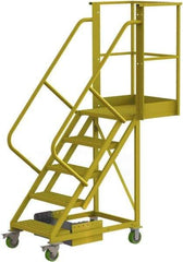 TRI-ARC - 92" 5 Step Configurable Cantilever Ladder - Unsupported, 300 Lb Capacity, 50" Platform Height, 30" Base Width x 64" Base Depth, Serrated - Industrial Tool & Supply
