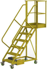 TRI-ARC - 102" 6 Step Configurable Cantilever Ladder - Unsupported, 300 Lb Capacity, 60" Platform Height, 30" Base Width x 72" Base Depth, Serrated - Industrial Tool & Supply
