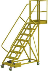 TRI-ARC - 122" 8 Step Configurable Cantilever Ladder - Unsupported, 300 Lb Capacity, 80" Platform Height, 30" Base Width x 89" Base Depth, Serrated - Industrial Tool & Supply