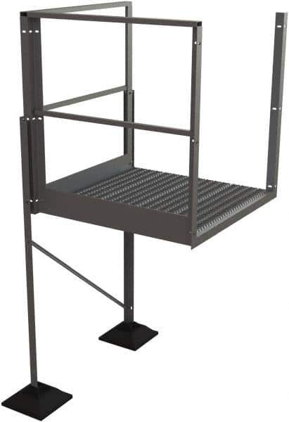 TRI-ARC - 50" 5 Step Turn Platform - Rooftop, 500 Lb Capacity, 50" Platform Height, 52-3/4" Base Width x 40" Base Depth, Serrated - Industrial Tool & Supply