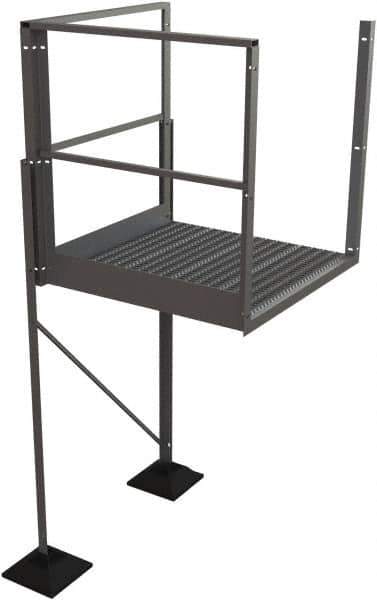 TRI-ARC - 60" 6 Step Turn Platform - Rooftop, 500 Lb Capacity, 60" Platform Height, 52-3/4" Base Width x 40" Base Depth, Serrated - Industrial Tool & Supply