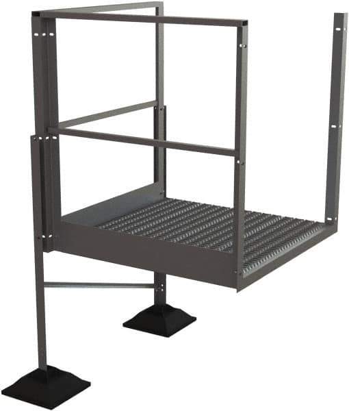 TRI-ARC - 30" 3 Step Turn Platform - Rooftop, 500 Lb Capacity, 30" Platform Height, 52-3/4" Base Width x 40" Base Depth, Serrated - Industrial Tool & Supply
