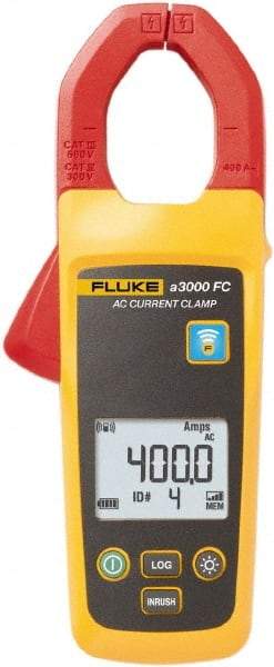 Fluke - FLK-A3000 FC, CAT III, Digital True RMS Wireless Clamp Meter with 1.3386" Clamp On Jaws - 400 AC Amps, Measures Current - Industrial Tool & Supply