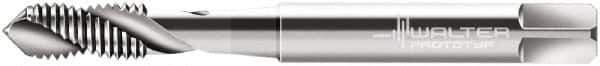 Walter-Prototyp - #8-32 UNC, 2 Flute, 35° Helix, Modified Bottoming Chamfer, Bright Finish, Cobalt Spiral Flute STI Tap - Right Hand Flute, 3.1496" OAL, 0.2362" Shank Diam, 0.3937" Thread Length, 3B Class of Fit, Series N225069 - Exact Industrial Supply