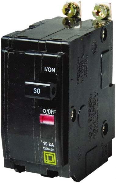 Square D - 30 Amp, 240 VAC, 2 Pole, Bolt On Miniature Circuit Breaker - 14-8 AWG - Industrial Tool & Supply