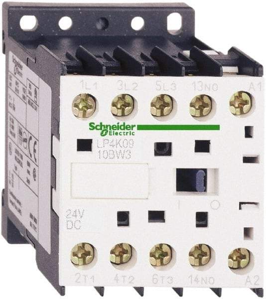 Schneider Electric - 3 Pole, 24 Coil VDC, 6 Amp at 440 VAC, Nonreversible IEC Contactor - BS 5424, CSA, IEC 60947, NF C 63-110, RoHS Compliant, UL Listed, VDE 0660 - Industrial Tool & Supply