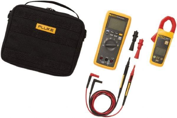 Fluke - 4 Piece, FC Wireless AC Current Clamp Kit - 1,000 Volt Max, LCD Display - Industrial Tool & Supply