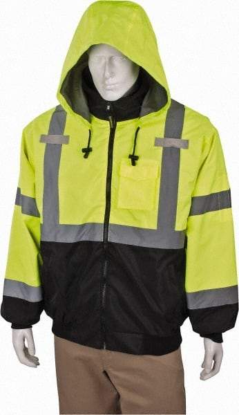 OccuNomix - Size M Cold Weather & High Visibility Jacket - High Visbility Yellow, Polyester, Zipper Closure - Industrial Tool & Supply