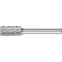 PFERD - 3/8" Cut Diam, 1/4" Shank Diam, Cylinder with End Cut Head Double Cut Burr - Carbide, End Cut End, 3/4" LOC, 2-1/2" OAL - Industrial Tool & Supply
