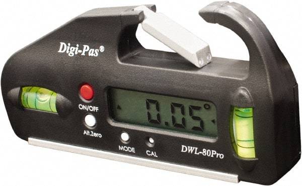 Digi-Pas - 90° Max Measurement Electronic Inclinometer - Pocket Sized, Digital - Industrial Tool & Supply