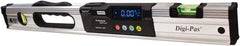 Digi-Pas - 24" Long 2 Vial Box Beam Level - Aluminum, Black/Silver, 1 Plumb & 1 Level Vial - Industrial Tool & Supply