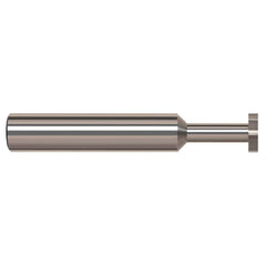 Woodruff Keyseat Cutter: 0.25″ Cut Dia, 0.062″ Cut Width, 1/4″ Shank Dia, Straight Tooth 2-1/2″ OAL, 4 Teeth, Solid Carbide