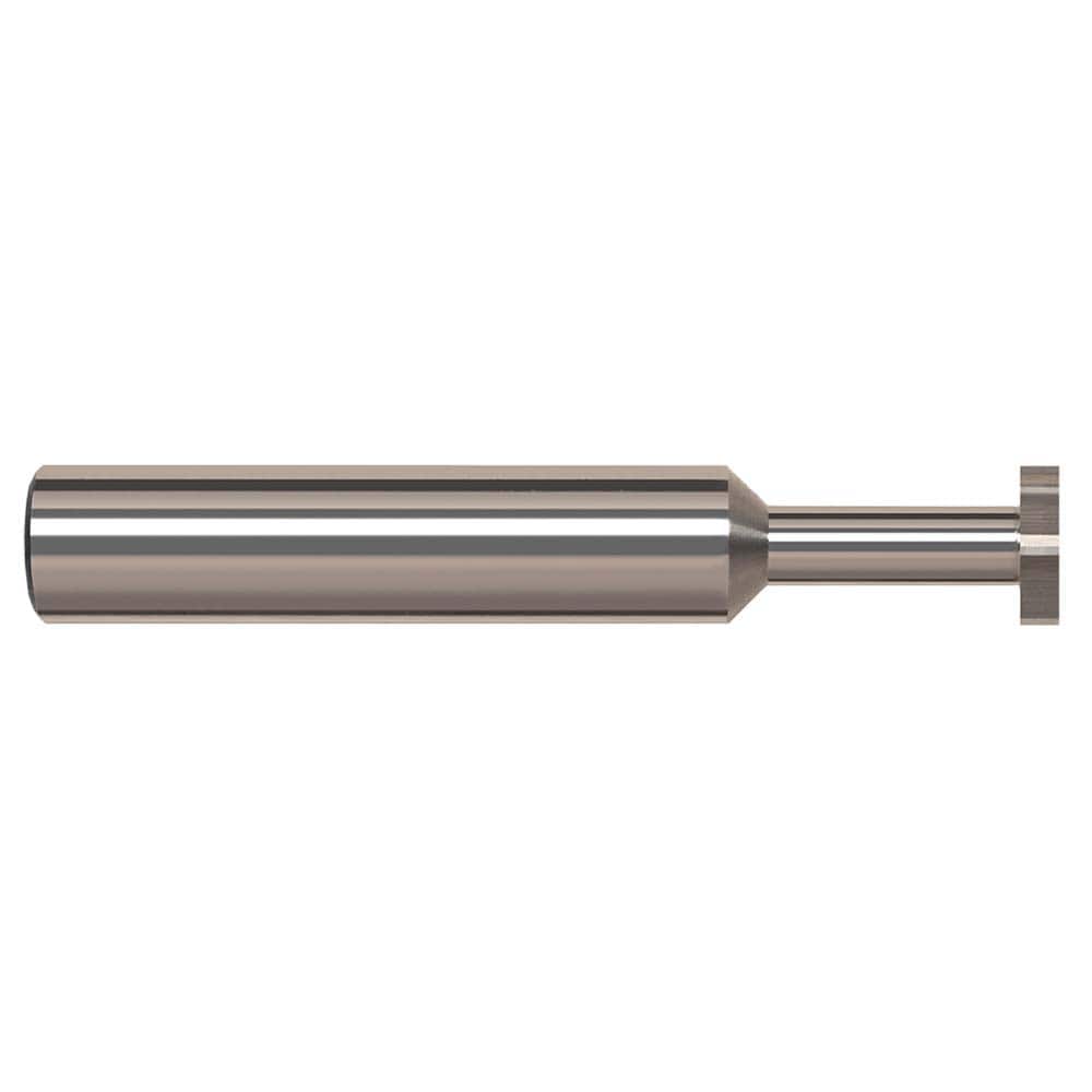 Harvey Tool - 1/4" Cut Diam, 3/32" Cut Width, 1/4" Shank, Straight-Tooth Woodruff Keyseat Cutter - Exact Industrial Supply
