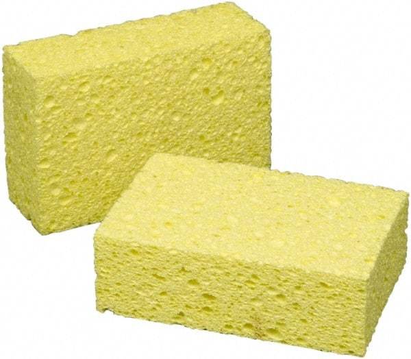 Ability One - 5-3/4" Long x 1-3/4" Wide x 1" Thick Scouring Sponge - Non-Abrasive, Yellow - Industrial Tool & Supply