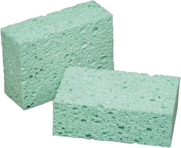 Ability One - 5-3/4" Long x 1-3/4" Wide x 1" Thick Scouring Sponge - Non-Abrasive, Green - Industrial Tool & Supply