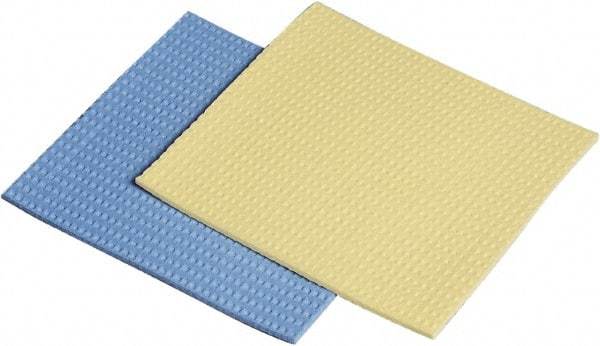 Ability One - 5" Long x 1/2" Wide x 1" Thick Scouring Sponge - Nonabrasive, Blue/Yellow - Industrial Tool & Supply