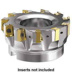 Kennametal - 6 Inserts, 2" Cut Diam, 3/4" Arbor Diam, 15.5mm Max Depth of Cut, Indexable Square-Shoulder Face Mill - 0° Lead Angle, 1.575" High, LNGU15T608SRGE Insert Compatibility, Series MILL 4-15 - Industrial Tool & Supply