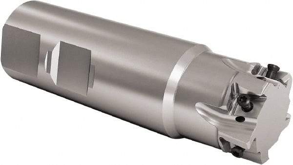 Seco - 22mm Cut Diam, 8mm Max Depth of Cut, 22mm Shank Diam, 180mm OAL, Indexable Square Shoulder End Mill - LOEX Inserts, Weldon Shank, 90° Lead Angle, Through Coolant, Series Square T4-08 - Industrial Tool & Supply