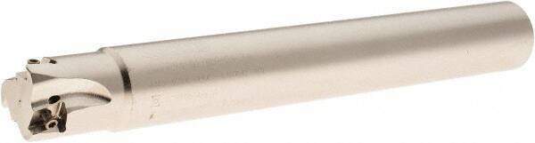 Seco - 1" Cut Diam, 8mm Max Depth of Cut, 1" Shank Diam, 7.87" OAL, Indexable Square Shoulder End Mill - LOEX Inserts, Cylindrical Shank, 90° Lead Angle, Through Coolant, Series Square T4-08 - Industrial Tool & Supply
