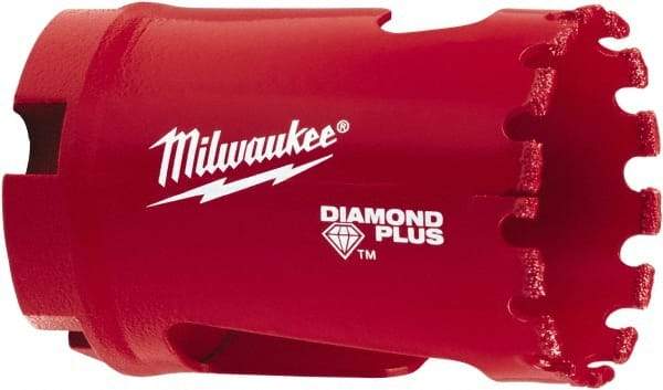 Milwaukee Tool - 1-3/8" Diam, 1-1/2" Cutting Depth, Hole Saw - Diamond Grit Saw, Continuous Edge - Industrial Tool & Supply