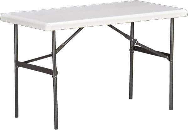 Ability One - 24" Long x 48" Wide x 29" High, Rectangular Folding Table - Platinum - Industrial Tool & Supply