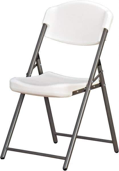 Ability One - 18-3/8" Wide x 5-1/4" Deep x 14-1/2" High, Plastic & Steel Standard Folding Chair - Platinum - Industrial Tool & Supply