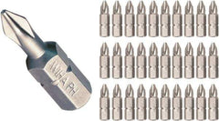 Wiha - #1, Insert Phillips Screwdriver Bit - 1/4" Drive, - Industrial Tool & Supply