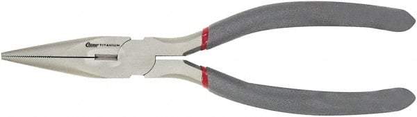 Clauss - 8" OAL, 2-7/8" Jaw Length x 7/8" Jaw Width, Long Nose Side Cutting Needle Nose Pliers - Needle Nose Jaw, Standard Head, Comfort Grip Handles - Industrial Tool & Supply