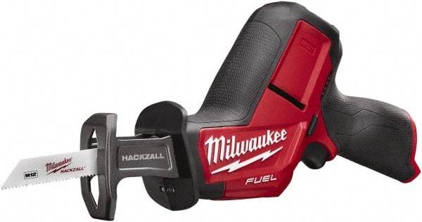 Milwaukee Tool - 12V, 0 to 3,000 SPM, Cordless Reciprocating Saw - 5/8" Stroke Length, 12" Saw Length, Lithium-Ion Batteries Not Included - Industrial Tool & Supply