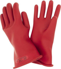 Ansell - Class 0, Size 9, 11" Long, Rubber Lineman's Glove - 5,000 AC Max Use Voltage, 1,000 AC Test Voltage, Red, ASTM D120 - Industrial Tool & Supply