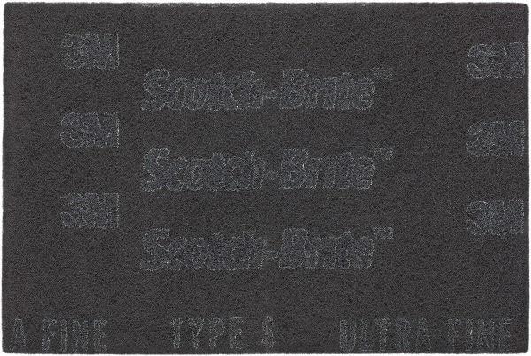 3M - Ultra Fine Grade, Silicon Carbide Hand Pad - Gray, 6" Wide x 9" Long, Nonwoven - Industrial Tool & Supply