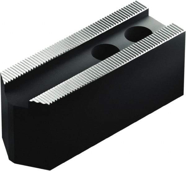 Schunk - 6" Max Chuck Capacity, 1.5mm x 60° Serrated Interface, Square Soft Lathe Chuck Jaw - 3 Jaw, Steel, 20mm Btw Mount Hole Ctrs, 82mm Long, 32mm Wide, 32mm High, 12mm Groove, M10mm Fastener - Industrial Tool & Supply