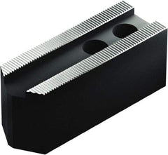 Schunk - 8" Max Chuck Capacity, 1.5mm x 60° Serrated Interface, Square Soft Lathe Chuck Jaw - 3 Jaw, Steel, 25mm Btw Mount Hole Ctrs, 80mm High, 14mm Groove, M12mm Fastener - Industrial Tool & Supply