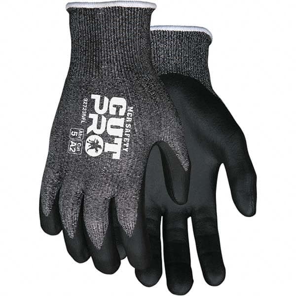 MCR Safety - Size L, ANSI Cut Lvl A2, Puncture Lvl 4, Abrasion Lvl 5, Foam Nitrile Coated Cut & Puncture Resistant Gloves - Industrial Tool & Supply