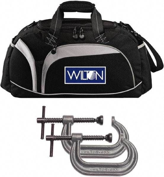 Wilton - Regular-Duty 3" Max Opening, 2-1/2" Throat Depth, Forged Steel Standard C-Clamp - 3,500 Lb Capacity, 0" Min Opening, Deep Throat - Industrial Tool & Supply