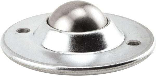 Hudson Bearing - 1-1/2 Inch Diameter, Round, Stainless Steel Ball Transfer - 3.6563 Inch Overall Diameter, 1.1406 Inch Mount Height, 200 Lb. Capacity - Industrial Tool & Supply