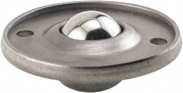 Hudson Bearing - 5/8 Inch Diameter, Round, Stainless Steel Ball Transfer - 1.6875 Inch Overall Diameter, 3/8 Inch Mount Height, 20 Lb. Capacity - Industrial Tool & Supply