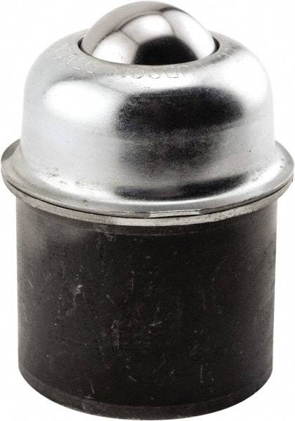 Hudson Bearing - 1-1/2 Inch Diameter, Round, Carbon Steel Ball Transfer - 3 Inch Overall Diameter, 1.8125 Inch Mount Height, 250 Lb. Capacity - Industrial Tool & Supply